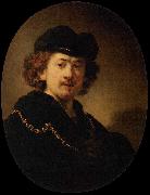 Rembrandt Peale Self portrait Wearing a Toque and a Gold Chain Sweden oil painting artist